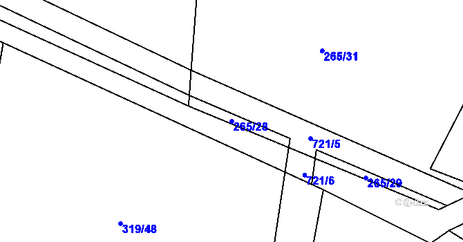 Parcela st. 265/28 v KÚ Lipoltice, Katastrální mapa
