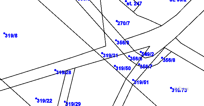 Parcela st. 319/21 v KÚ Lipoltice, Katastrální mapa