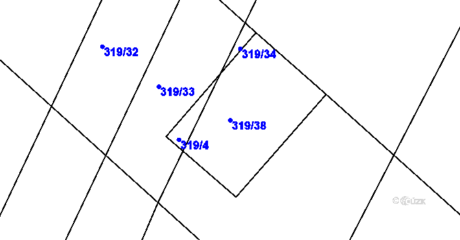 Parcela st. 319/38 v KÚ Lipoltice, Katastrální mapa