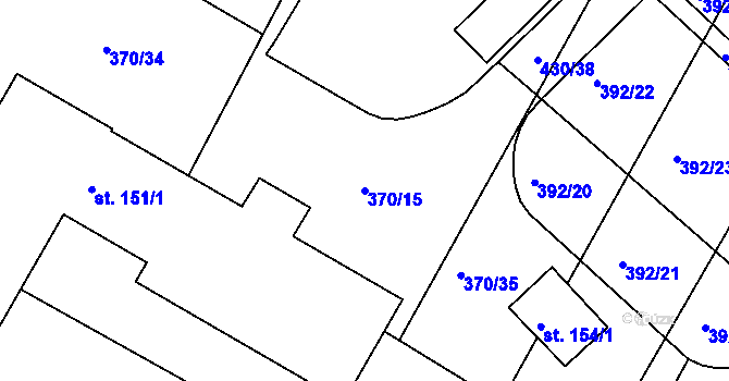 Parcela st. 370/15 v KÚ Lipoltice, Katastrální mapa