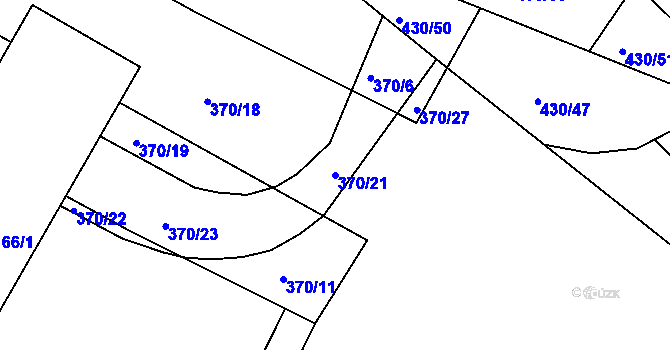 Parcela st. 370/21 v KÚ Lipoltice, Katastrální mapa
