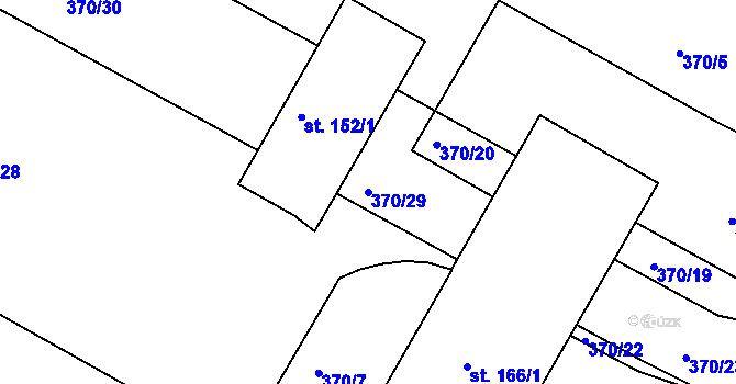 Parcela st. 370/29 v KÚ Lipoltice, Katastrální mapa