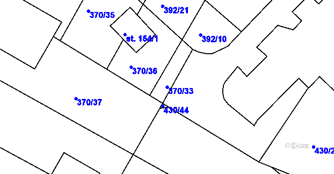 Parcela st. 370/33 v KÚ Lipoltice, Katastrální mapa