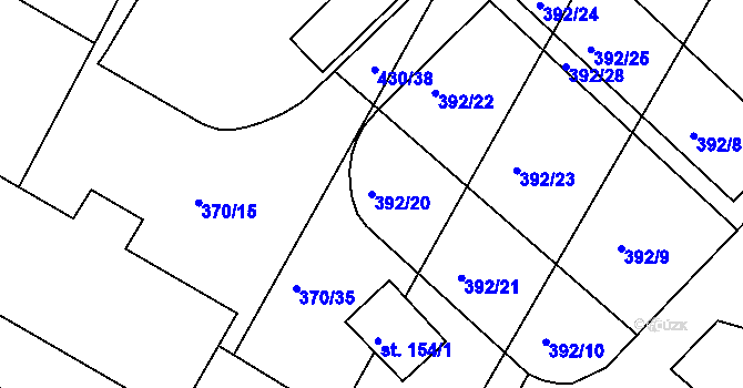 Parcela st. 392/20 v KÚ Lipoltice, Katastrální mapa