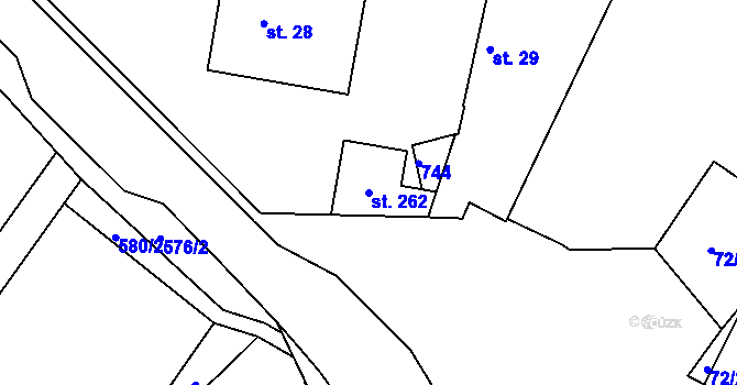 Parcela st. 262 v KÚ Lipoltice, Katastrální mapa