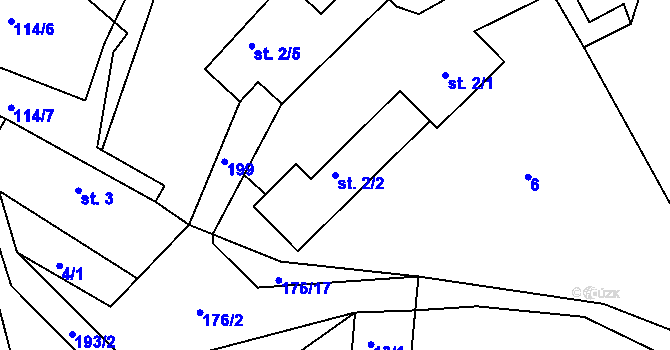 Parcela st. 2/2 v KÚ Sovoluská Lhota, Katastrální mapa