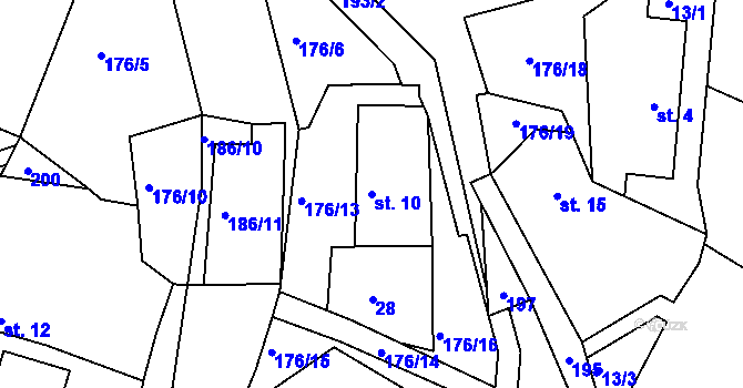 Parcela st. 10 v KÚ Sovoluská Lhota, Katastrální mapa