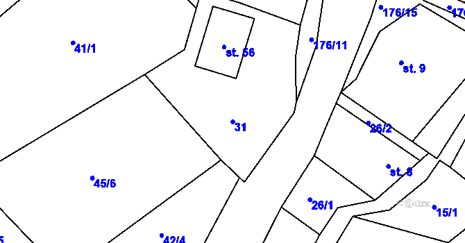 Parcela st. 31 v KÚ Sovoluská Lhota, Katastrální mapa