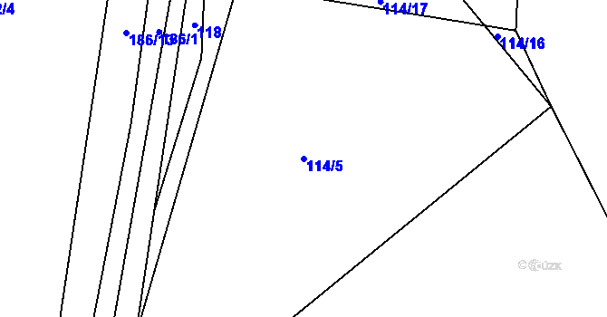 Parcela st. 114/5 v KÚ Sovoluská Lhota, Katastrální mapa