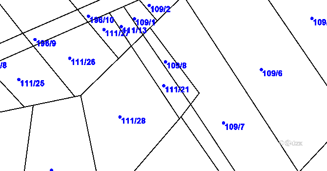 Parcela st. 111/21 v KÚ Sovoluská Lhota, Katastrální mapa