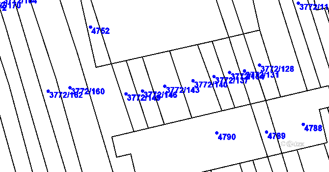 Parcela st. 3772/143 v KÚ Lipov, Katastrální mapa