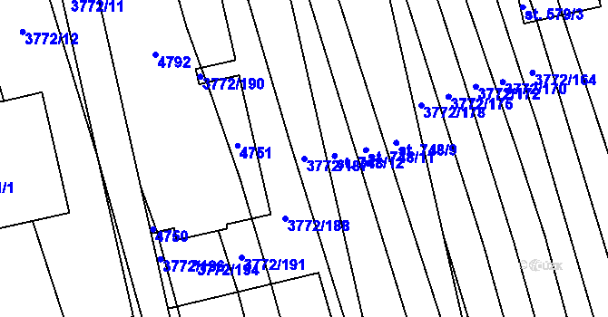 Parcela st. 3772/187 v KÚ Lipov, Katastrální mapa
