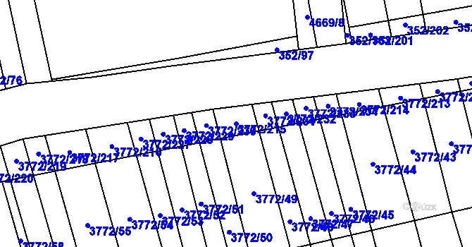 Parcela st. 3772/215 v KÚ Lipov, Katastrální mapa