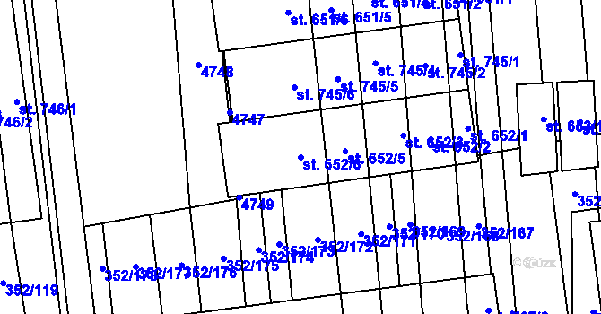 Parcela st. 652/6 v KÚ Lipov, Katastrální mapa