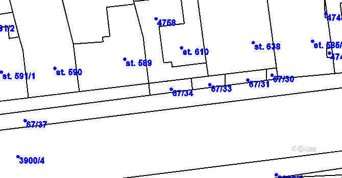 Parcela st. 67/34 v KÚ Lipov, Katastrální mapa