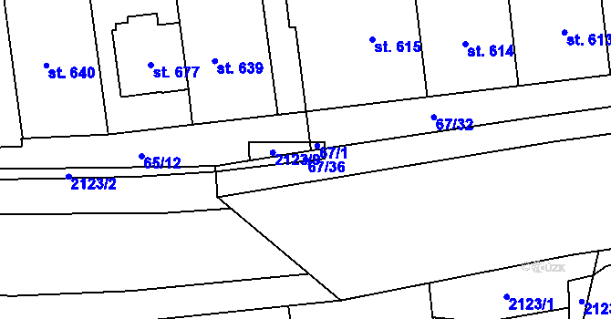 Parcela st. 67/36 v KÚ Lipov, Katastrální mapa