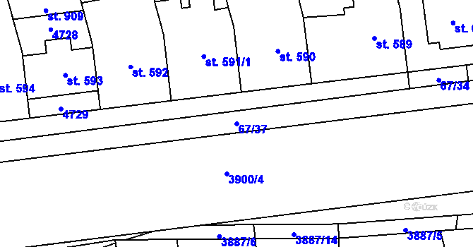 Parcela st. 67/37 v KÚ Lipov, Katastrální mapa