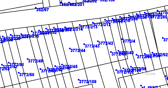 Parcela st. 3772/43 v KÚ Lipov, Katastrální mapa