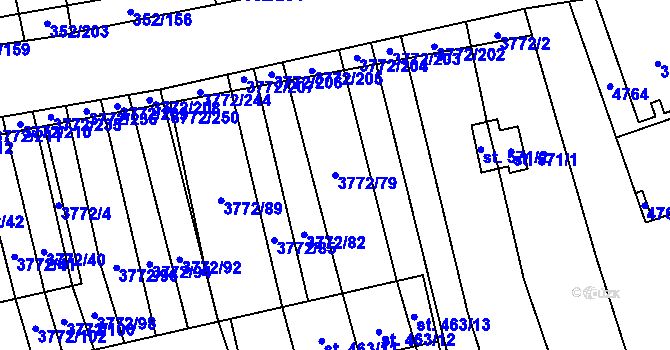 Parcela st. 3772/79 v KÚ Lipov, Katastrální mapa