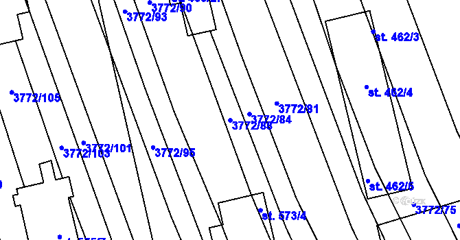 Parcela st. 3772/88 v KÚ Lipov, Katastrální mapa