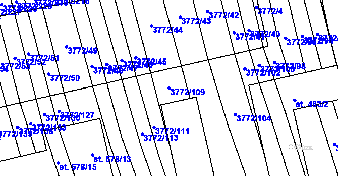 Parcela st. 3772/109 v KÚ Lipov, Katastrální mapa