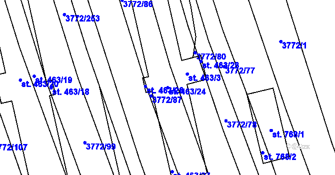 Parcela st. 463/24 v KÚ Lipov, Katastrální mapa