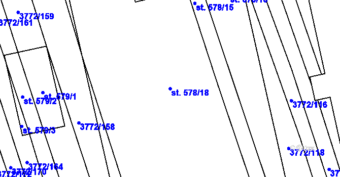 Parcela st. 578/18 v KÚ Lipov, Katastrální mapa