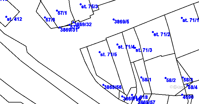 Parcela st. 71/5 v KÚ Lipov, Katastrální mapa