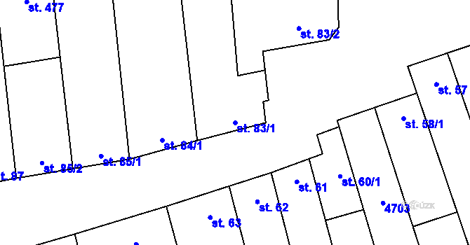 Parcela st. 83/1 v KÚ Lipov, Katastrální mapa