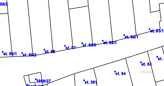 Parcela st. 85/2 v KÚ Lipov, Katastrální mapa