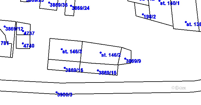 Parcela st. 146/2 v KÚ Lipov, Katastrální mapa
