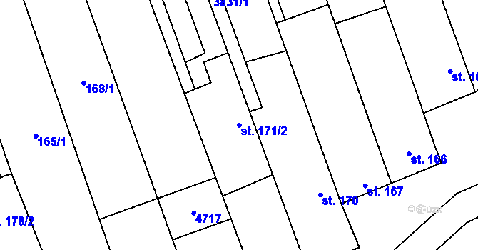 Parcela st. 171/2 v KÚ Lipov, Katastrální mapa