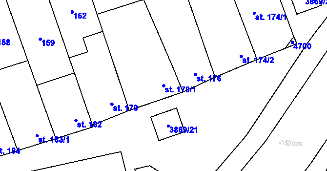 Parcela st. 178/1 v KÚ Lipov, Katastrální mapa