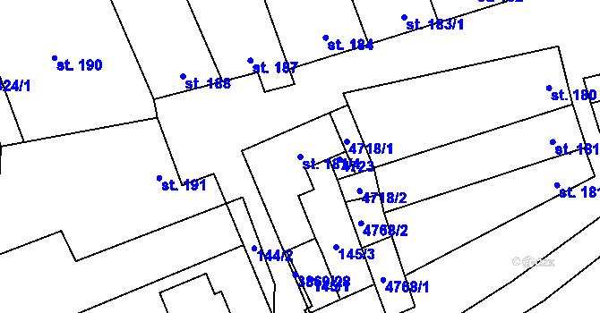 Parcela st. 181/4 v KÚ Lipov, Katastrální mapa
