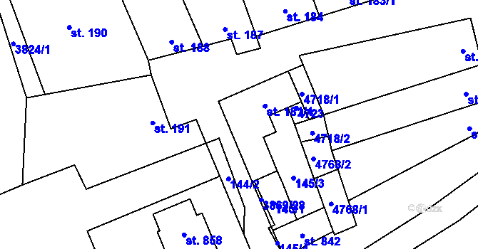 Parcela st. 181/5 v KÚ Lipov, Katastrální mapa