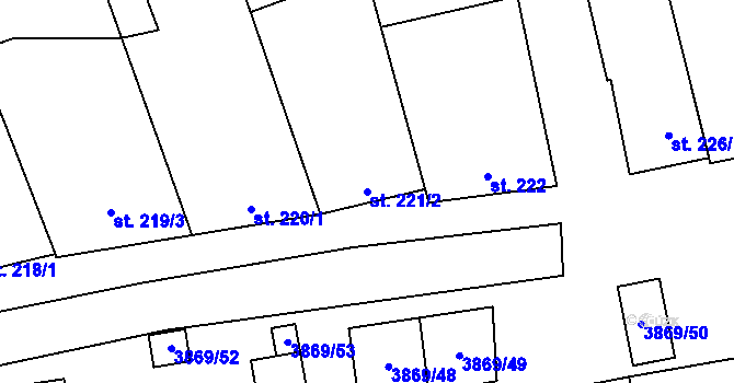 Parcela st. 221/2 v KÚ Lipov, Katastrální mapa