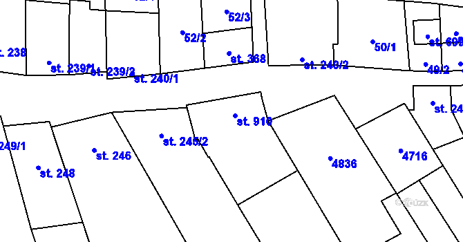Parcela st. 245/1 v KÚ Lipov, Katastrální mapa