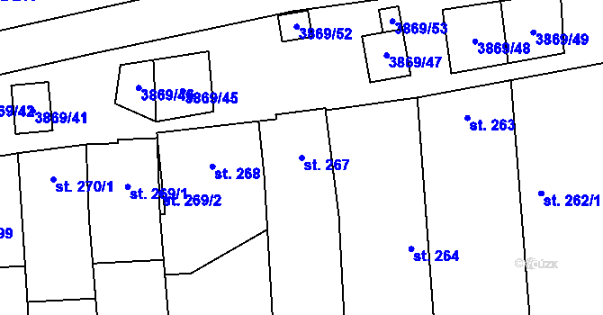 Parcela st. 267 v KÚ Lipov, Katastrální mapa