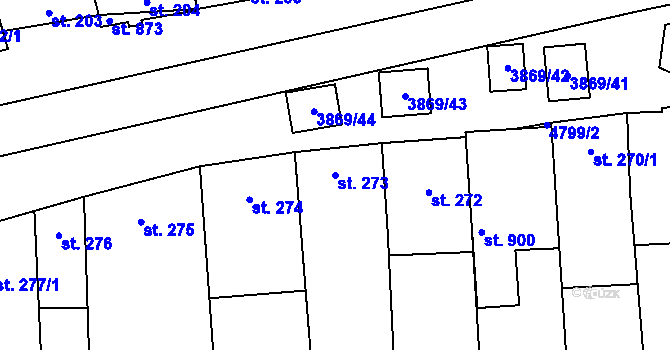 Parcela st. 273 v KÚ Lipov, Katastrální mapa
