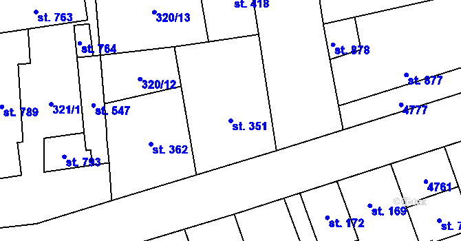 Parcela st. 351 v KÚ Lipov, Katastrální mapa