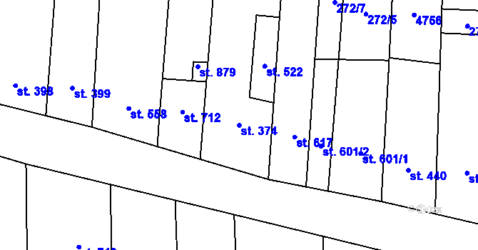 Parcela st. 374 v KÚ Lipov, Katastrální mapa