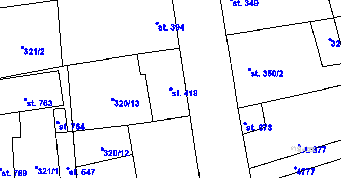 Parcela st. 418 v KÚ Lipov, Katastrální mapa
