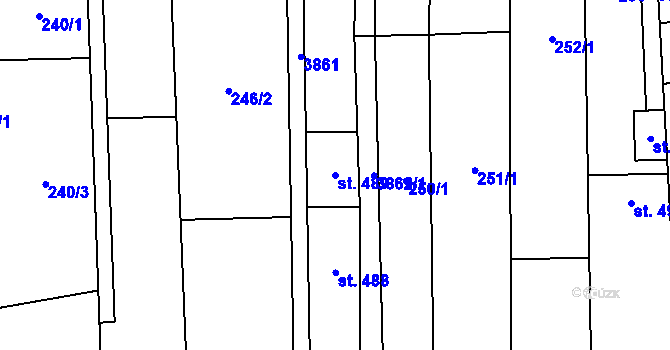 Parcela st. 489 v KÚ Lipov, Katastrální mapa