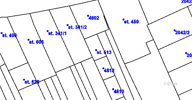 Parcela st. 513 v KÚ Lipov, Katastrální mapa