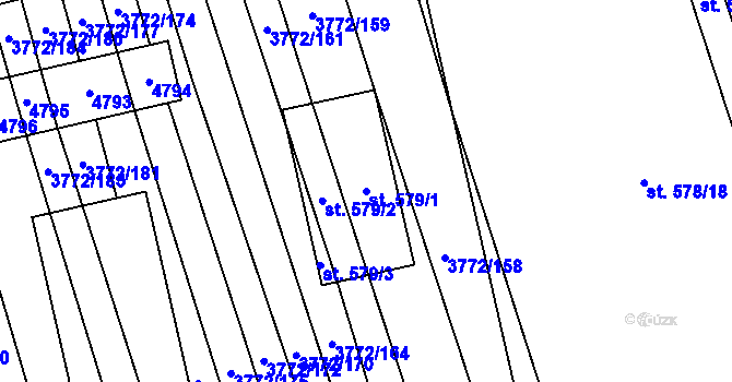 Parcela st. 579/1 v KÚ Lipov, Katastrální mapa