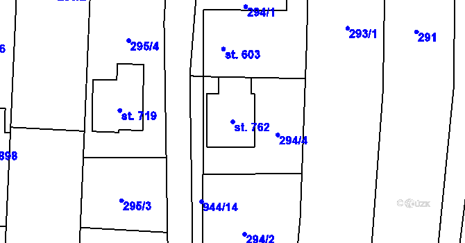 Parcela st. 762 v KÚ Lipov, Katastrální mapa