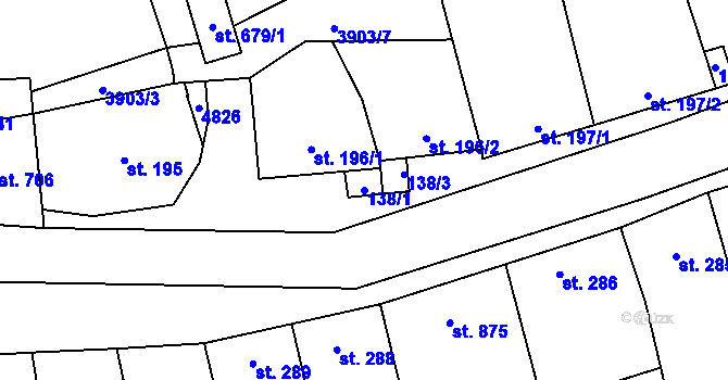 Parcela st. 138/1 v KÚ Lipov, Katastrální mapa