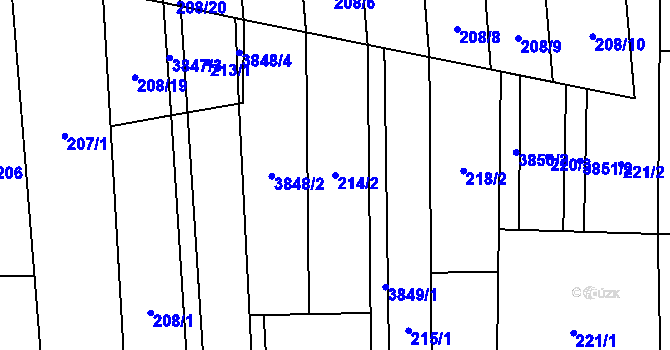 Parcela st. 214/2 v KÚ Lipov, Katastrální mapa