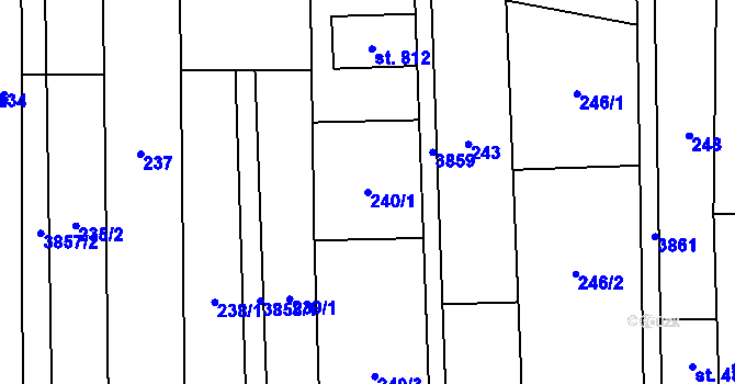 Parcela st. 240/1 v KÚ Lipov, Katastrální mapa
