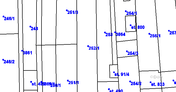 Parcela st. 252/1 v KÚ Lipov, Katastrální mapa